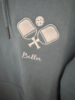 Pickle ball embroidered hoodie