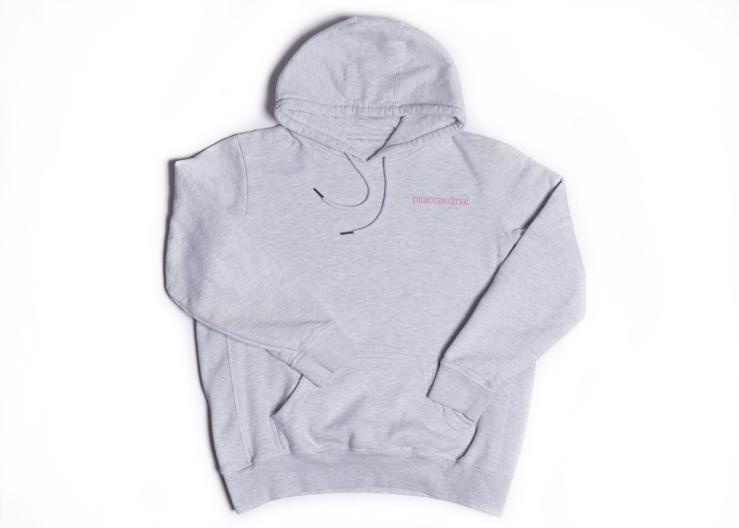Pink Cardinal branded hoodie sweatshirt in Ash Heather