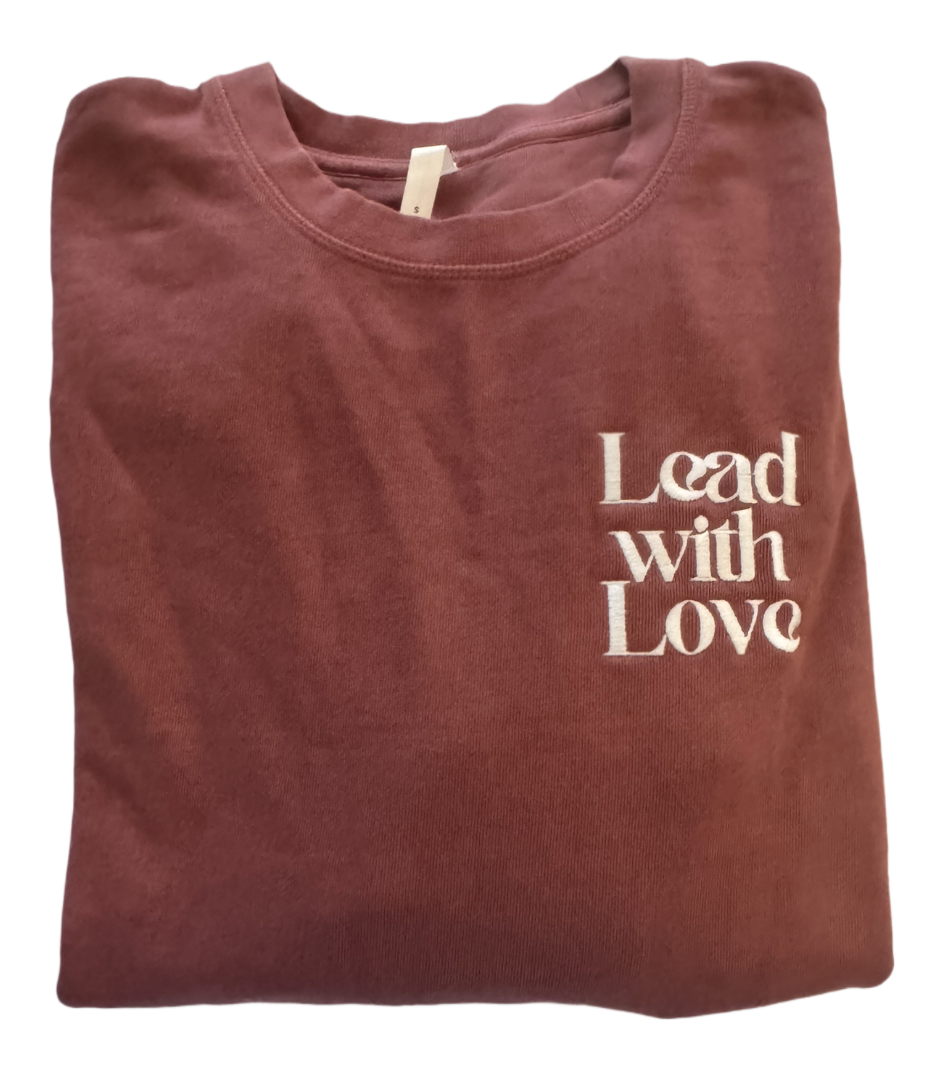Lead with Love Embroidered Crewneck Sweatshirt NEW!