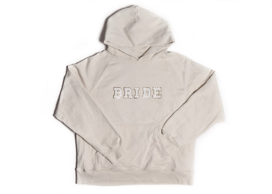Bride Hoodie Sweatshirt in Cream