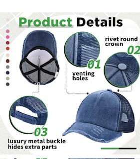 Distressed Baseball cap with custom word