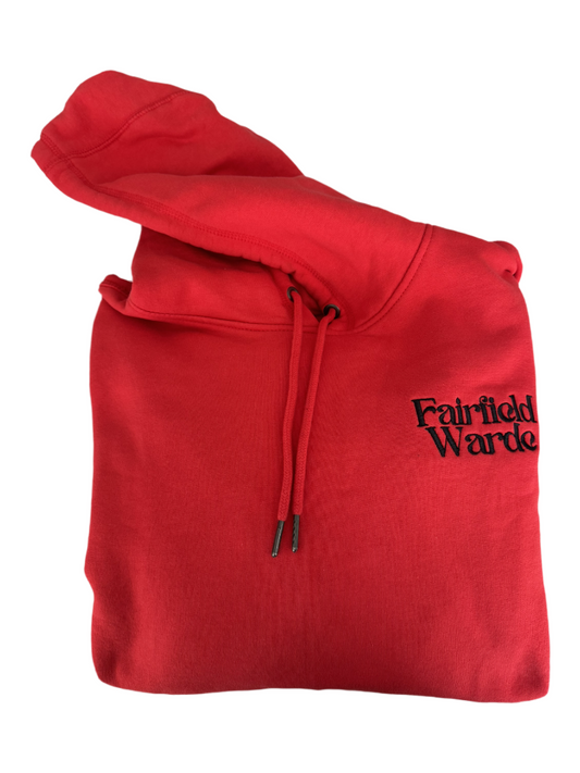 Fairfield Warde Embroidered Hoodie in Red